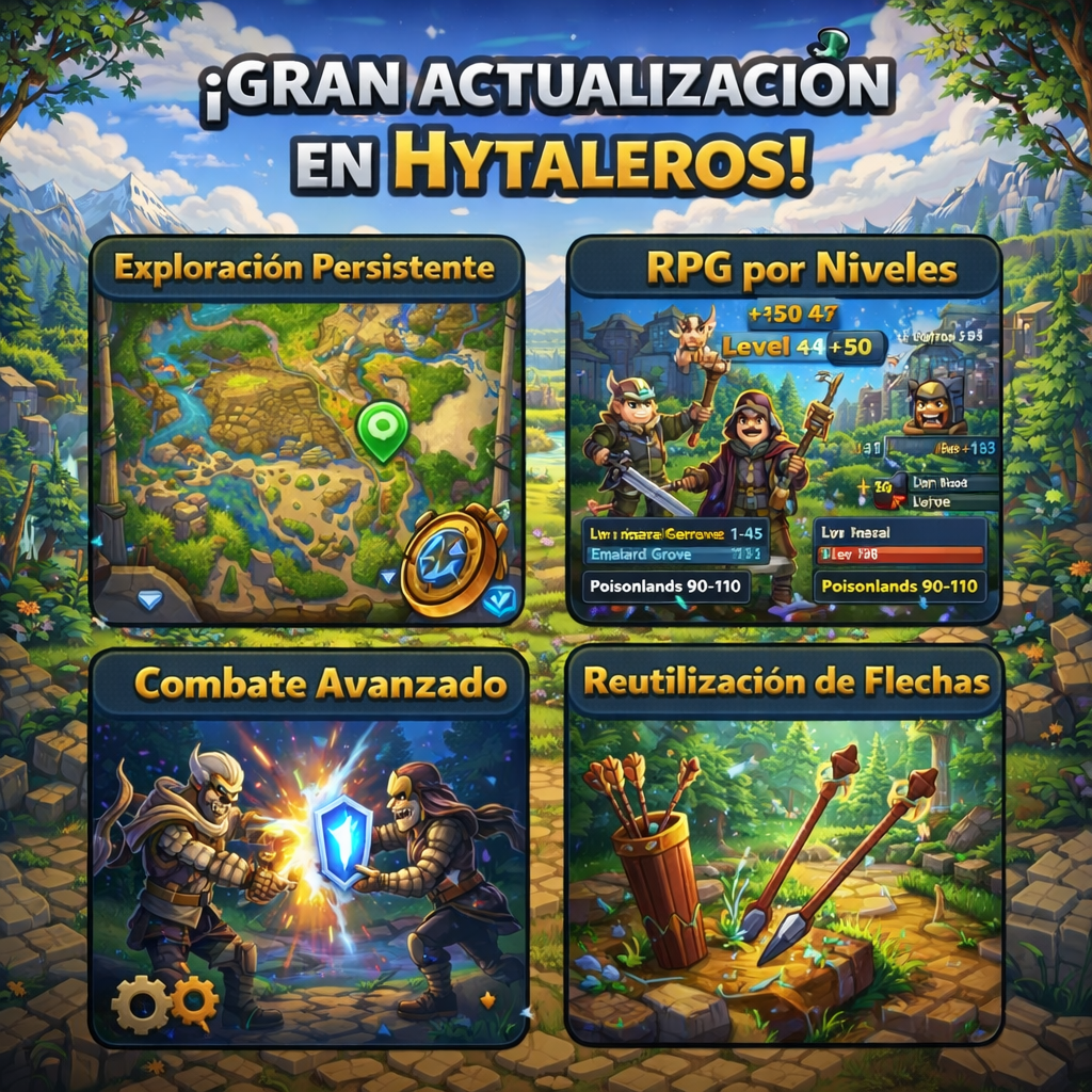 Gran Actualización en Hytaleros: Exploración Persistente, RPG por Niveles y Combate Avanzado