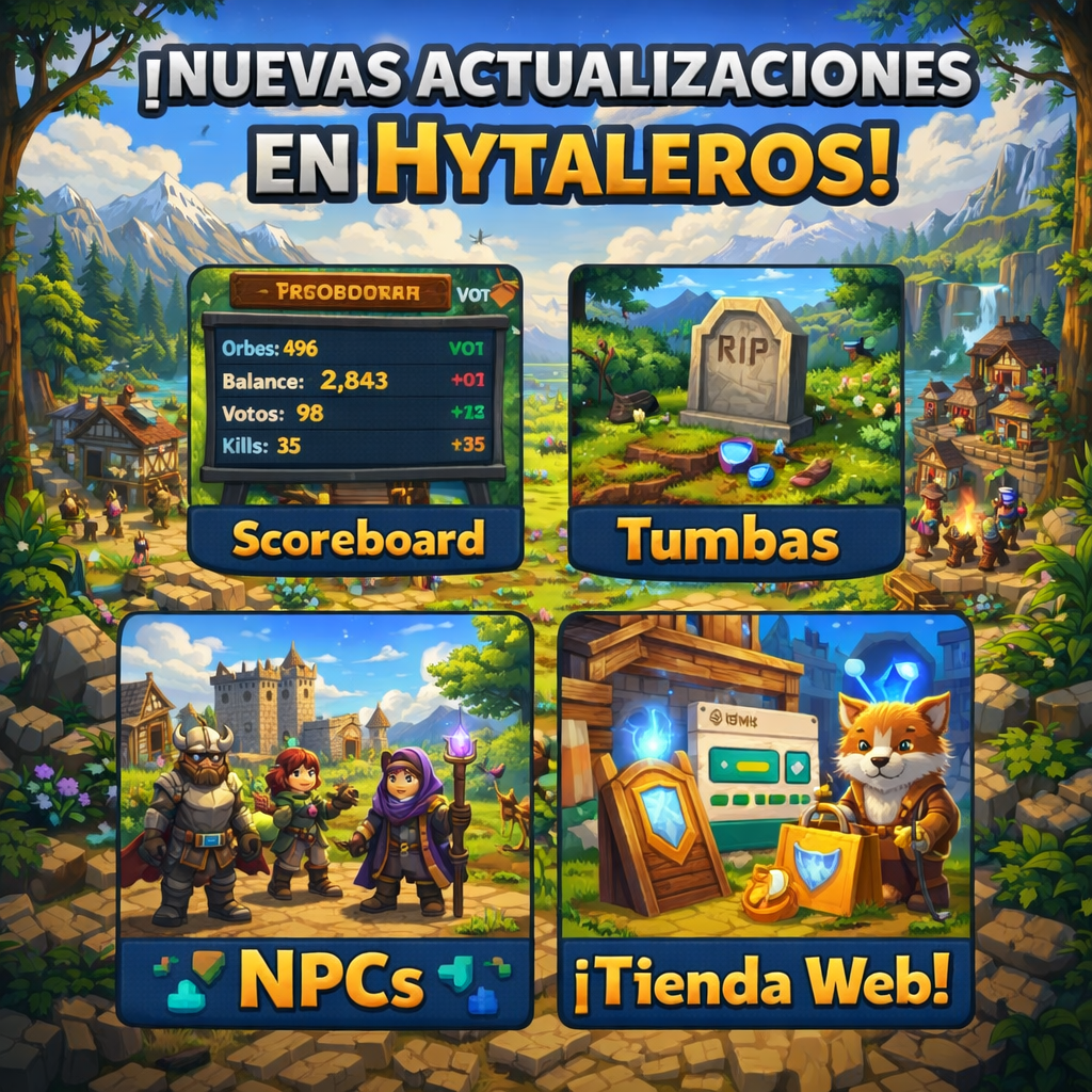 Nuevas Actualizaciones en Hytaleros: Scoreboard, Tumbas, NPCs y Tienda Web